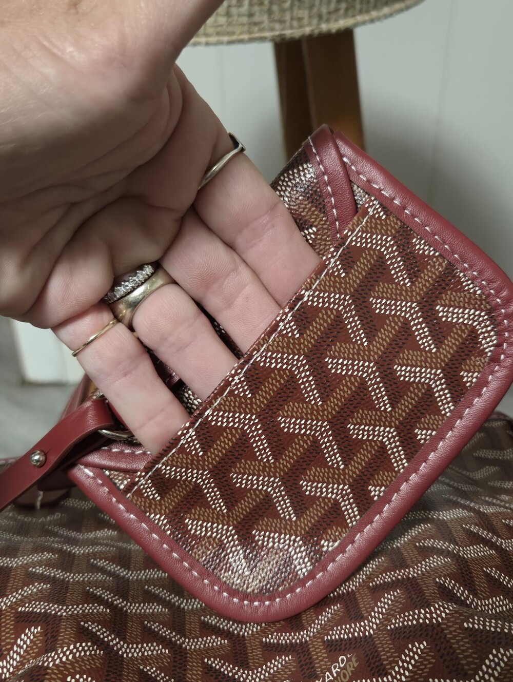 New Mini A Style Burgundy Tote Bag - Picture 9 of 12